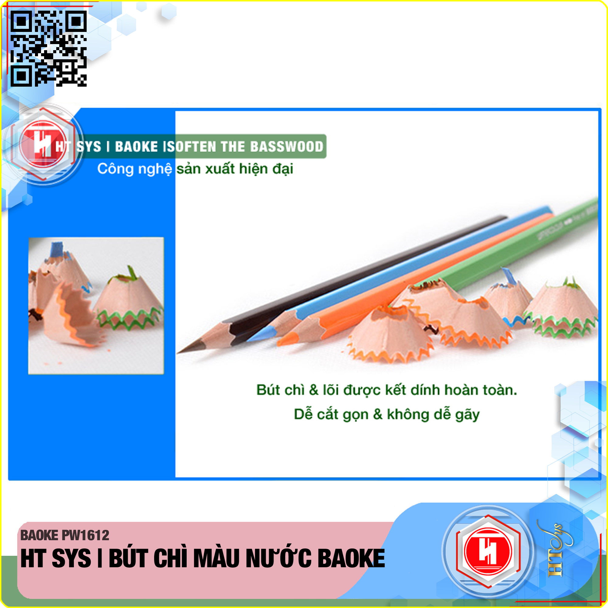 Bút chì màu nước BAOKE 12/24/36/48/72 màu - PW1612/PW1624/PW1636/PW1648/PW1672 -Hôp thiếc sang trọng - Hàng Nhập Khẩu