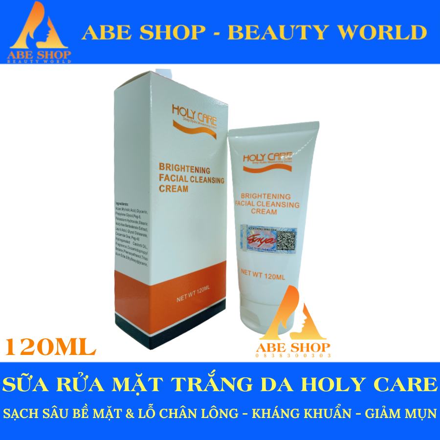 SỮA RỬA MẶT HOLY CARE - BRIGHTENING FACIAL CLEANSING CREAM - SẠCH SÂU TRÊN BỀ MẶT DA 120ml