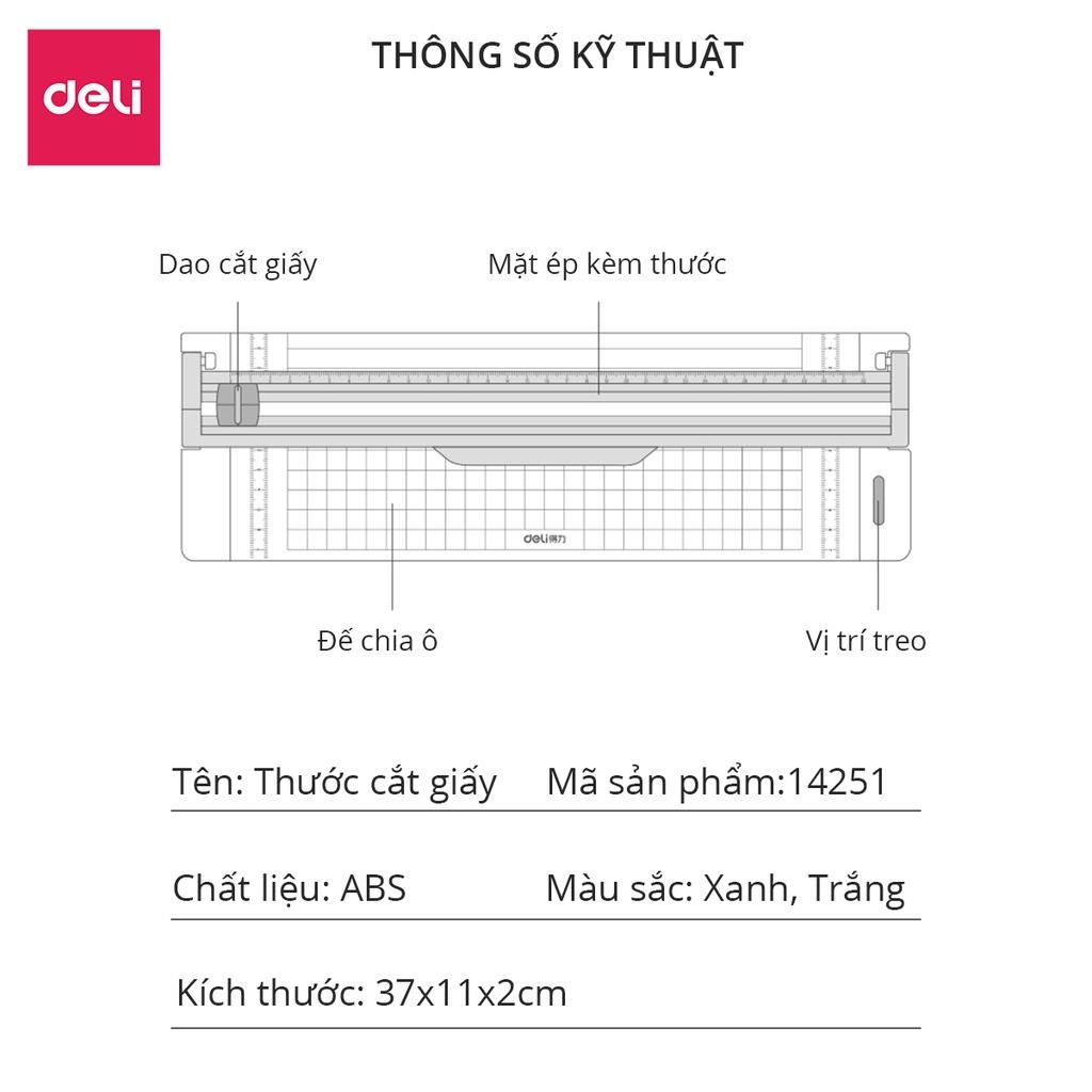 Bàn cắt giấy khổ A4 mini Deli tiện lợi - cắt được giấy 300gsm - có thể điều chỉnh kích thước - an toàn khi sử dụng - 14251