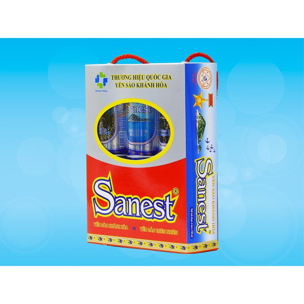 [Combo 10 hộp] Nước Yến sào Khánh Sanest Hòa đóng lon 190ml, hộp 6 lon