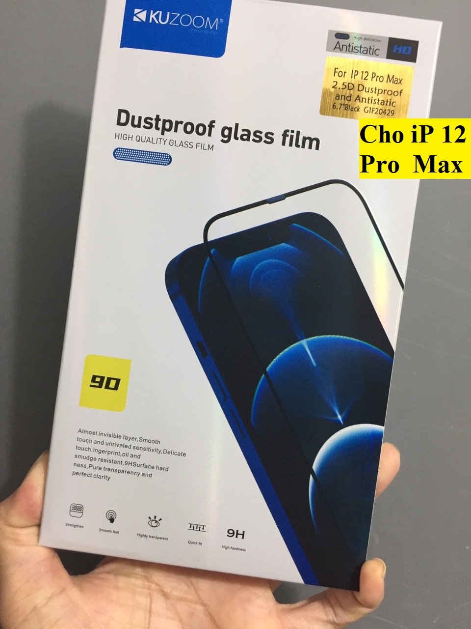 Cường lực full màn hình cho điện thoại ip 12 Series Kuzoom 9D - Hàng chính hãng