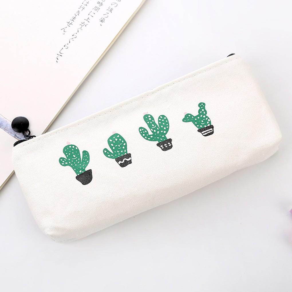 Bóp viết canvas hình xương rồng cute - giao mẫu ngẫu nhiên