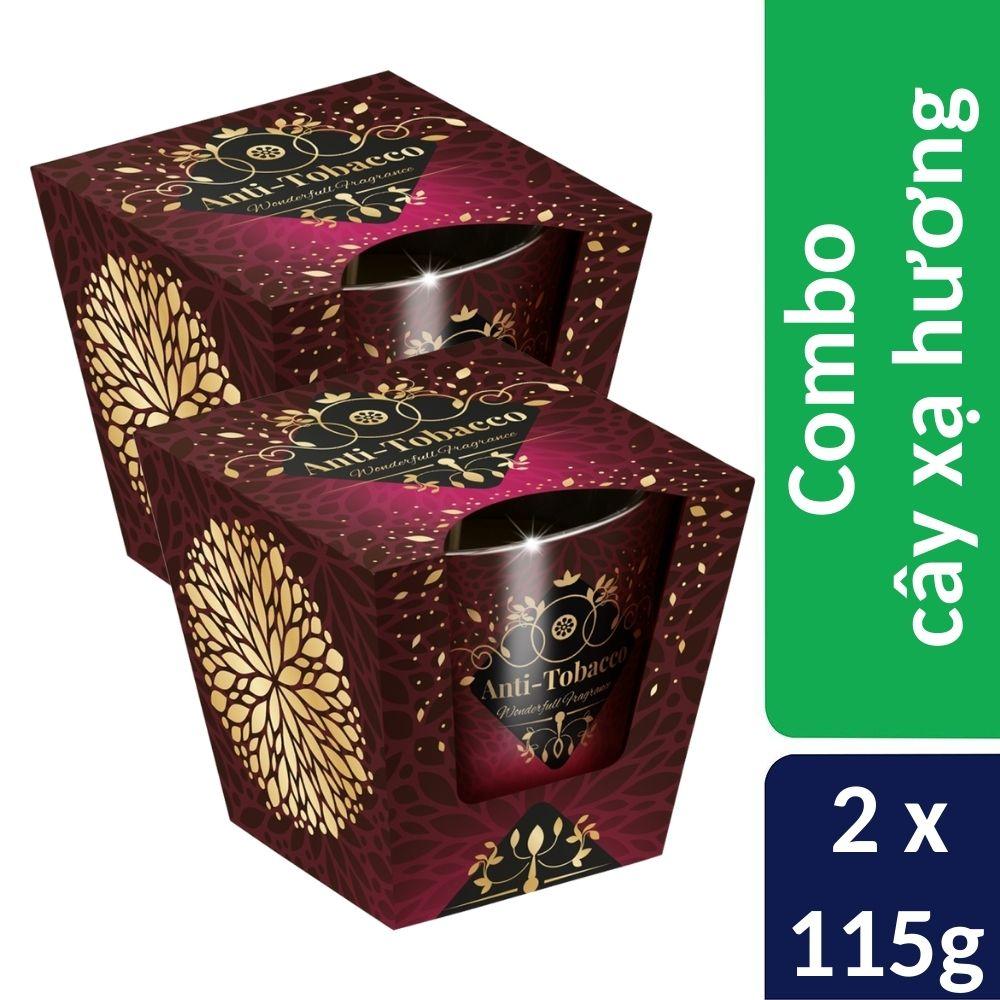 Combo 2 ly nến thơm Bartek nhập khẩu Châu Âu Anti Tobacco New 115g - cây xạ hương