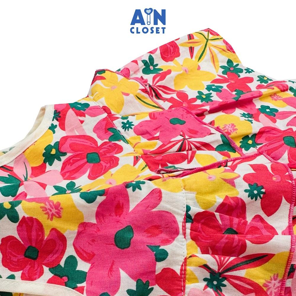 Bộ quần áo ngắn họa tiết hoa Moonflower hồng vàng cotton - AICDBG5ZOB1H - AIN Closet