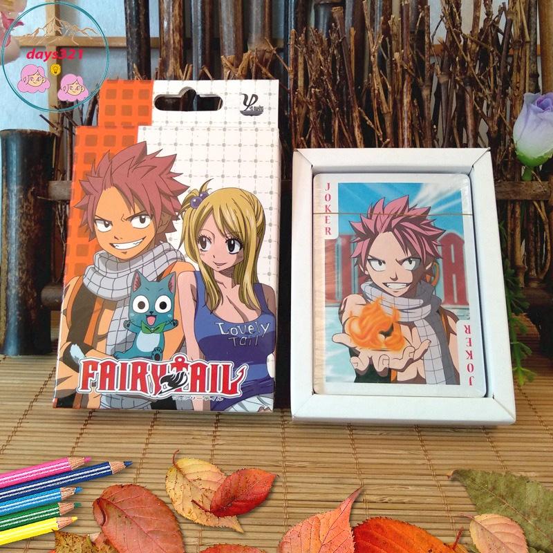 Bộ thẻ bài in hình FAIRYTALL 54 lá khác nhau bộ tú bài tây anime manga chibi xinh xắn