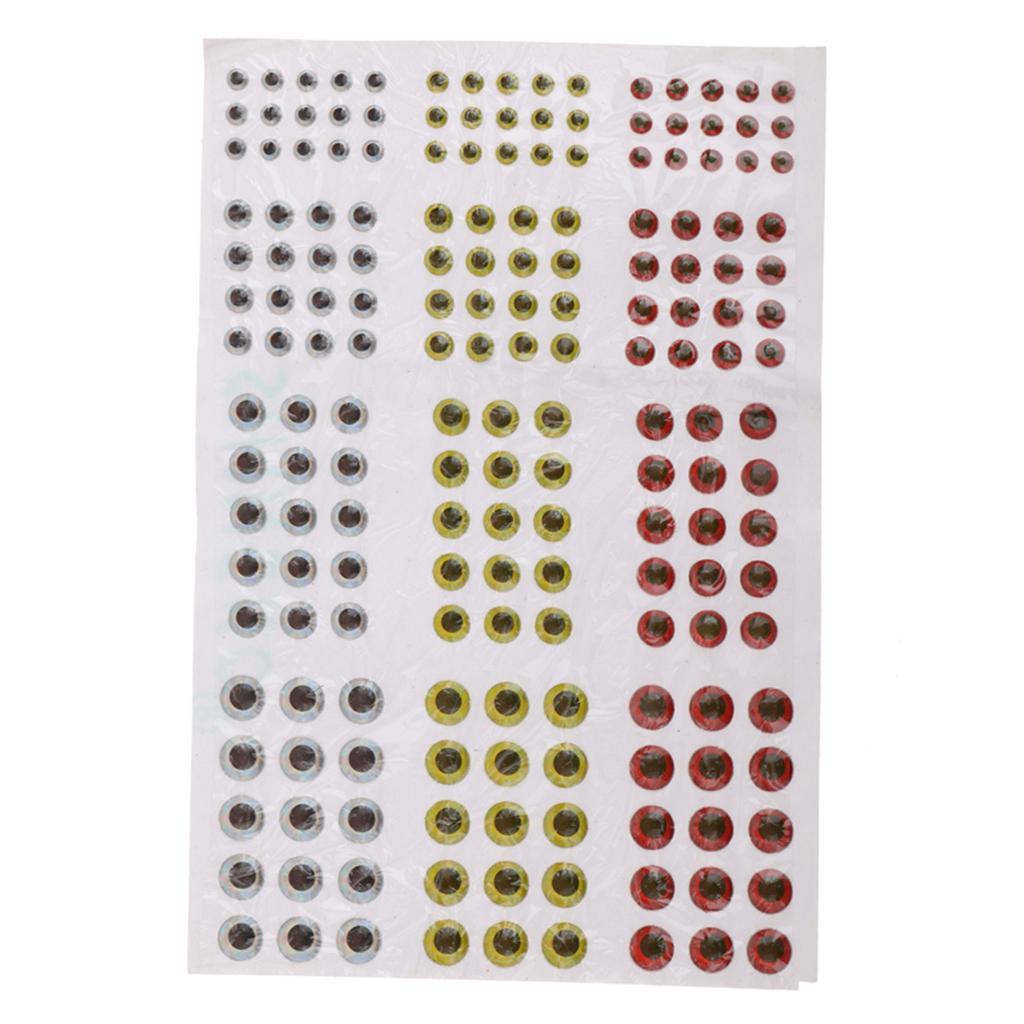 4-7pack 183Pcs Mixed Size 3/4/5/6mm Fishing Lure Eyes for Fly Tying Jigs Craft