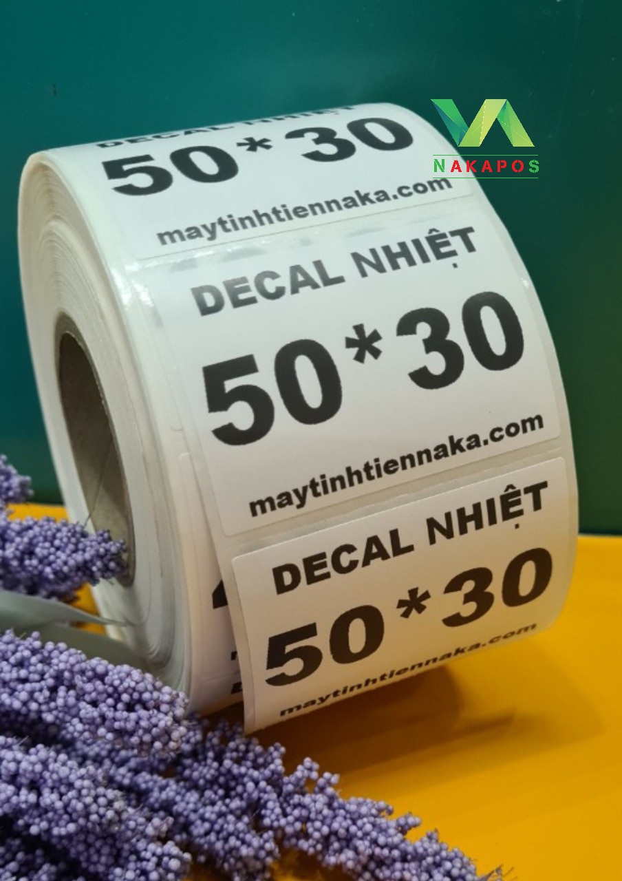 Giấy decal nhiệt in tem trà sữa 50x30mm