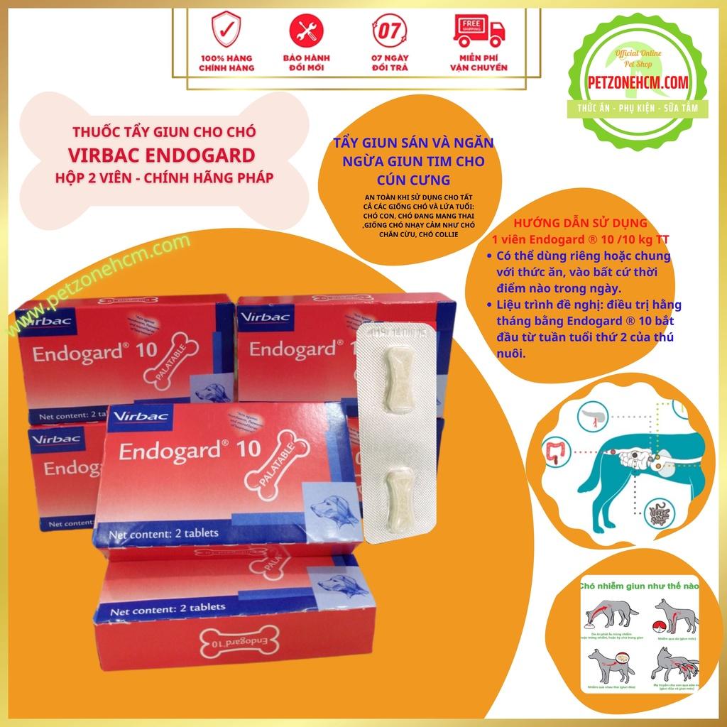 Endogard 10 VirBac - Pháp trừ giun sán và giun tim cho cún cưng - hộp 2 viên