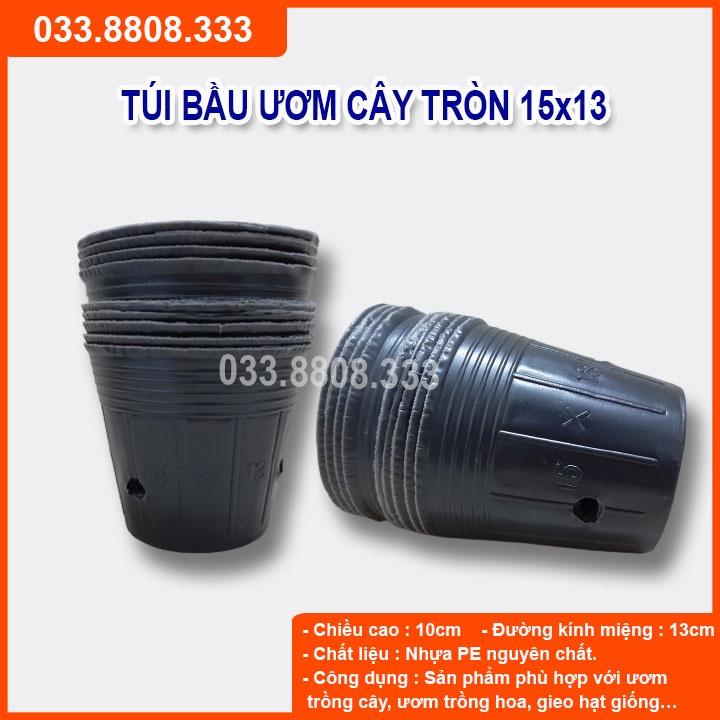 1KG Túi Bầu Tròn Ươm Cây Nhựa Dẻo Size 13x15 - Túi Bền Đẹp Tái Sử Dụng Nhiều Lần