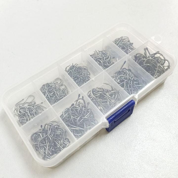 Hộp 500 Lưỡi Câu Thép Carbon Từ Số 3 Đến 13