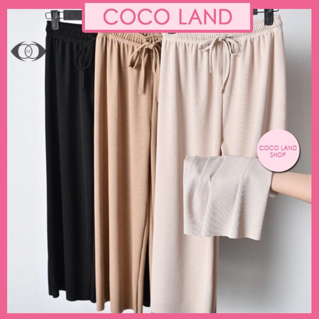 Quần ống suông rộng culottes gân tăm mềm mát