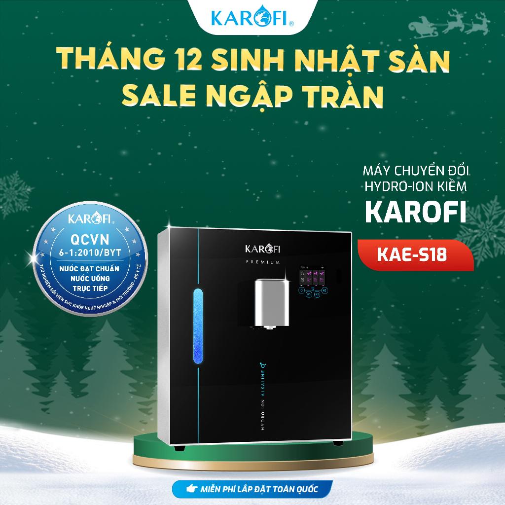 Máy chuyển đổi Hydro-ion kiềm Karofi KAE-S18 - 5 Điện cực Titan Bạch Kim - Bảo hành điện cực 5 năm - Hàng Chính Hãng