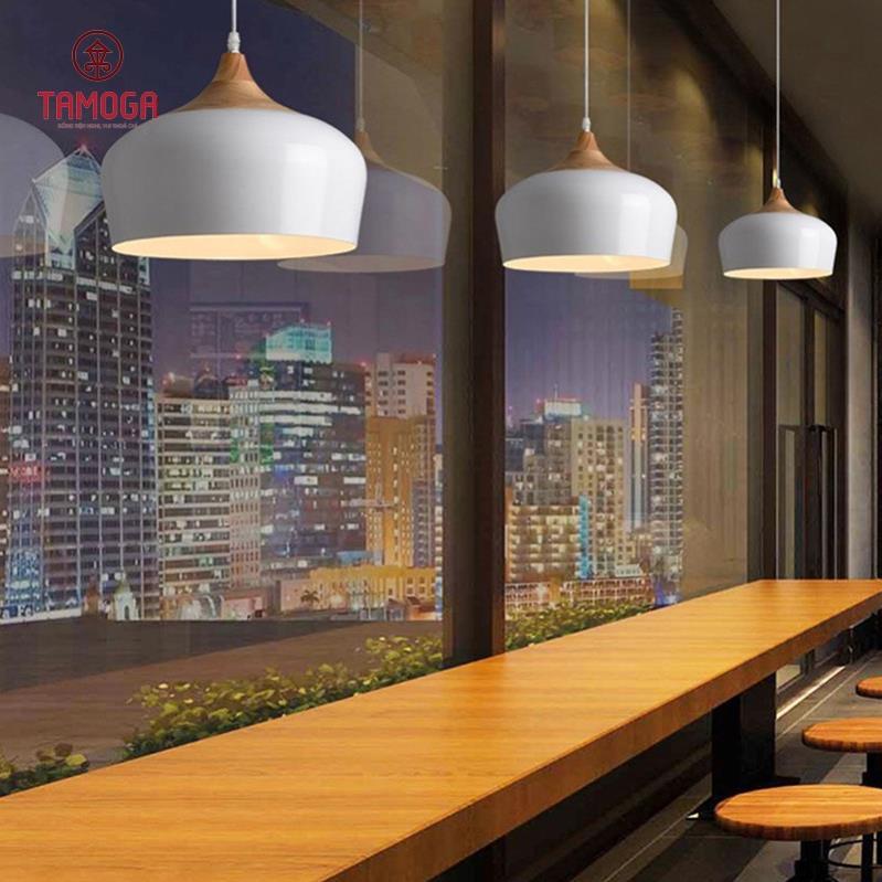 Đèn thả trần trang trí núm Gỗ