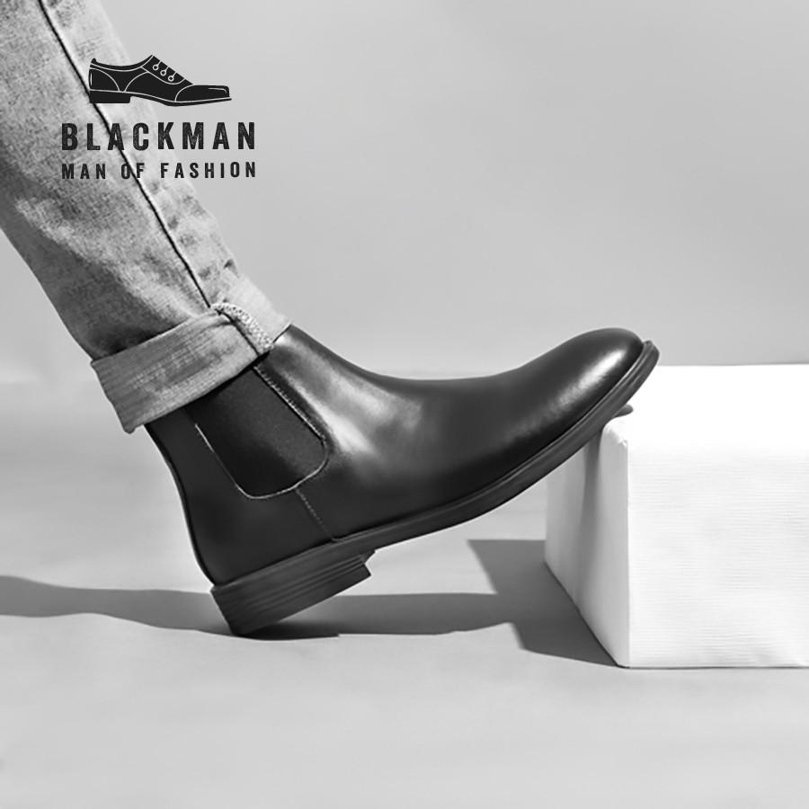 Giày cổ cao nam chelsea boots da bò cao cấp thời trang Blackman GD111