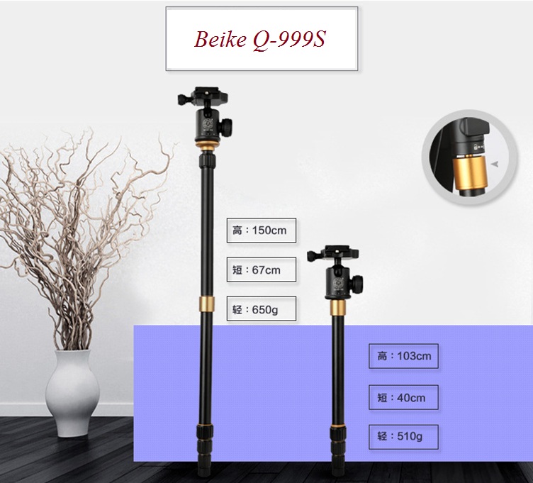 CHÂN MÁY ẢNH TRIPOD/ MONOPOD BEIKE Q-999S VER 4 - HÀNG NHẬP KHẨU