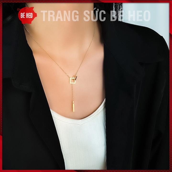 Dây chuyền titan khóa vuông - Trang sức Bé Heo BHDC266