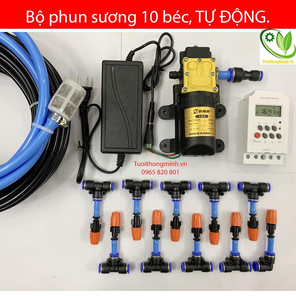 Bộ phun sương 10 béc CAM đơn tưới lan, làm mát tự động