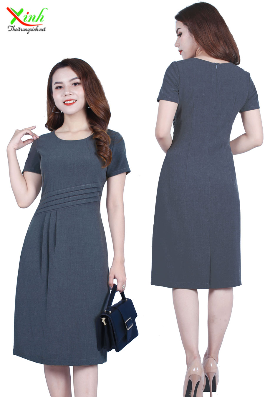 Đầm Suông Xếp Ly Gọn Dáng ThoiTrangXinh