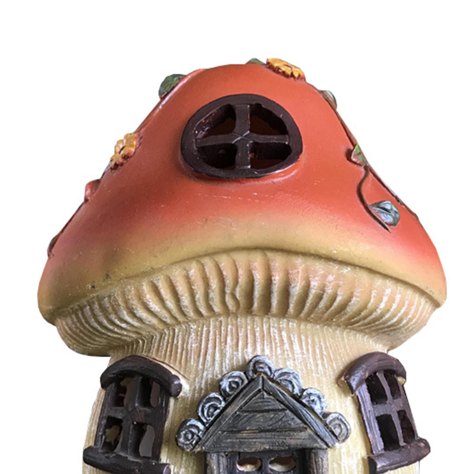 Resin Mushroom House Statue, Decoration, Rustic Indoor Outdoor Beach Yard, Room Home Decor, Yard Garden Desktop