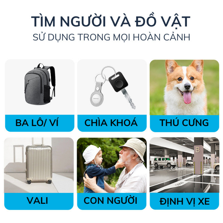 Định vị GPS Sothing Momax Pinpop BR7 giúp theo dõi ô tô, xe máy, trẻ em, đồ vật, thú cưng, hỗ trợ ap Find My- Hàng chính hãng