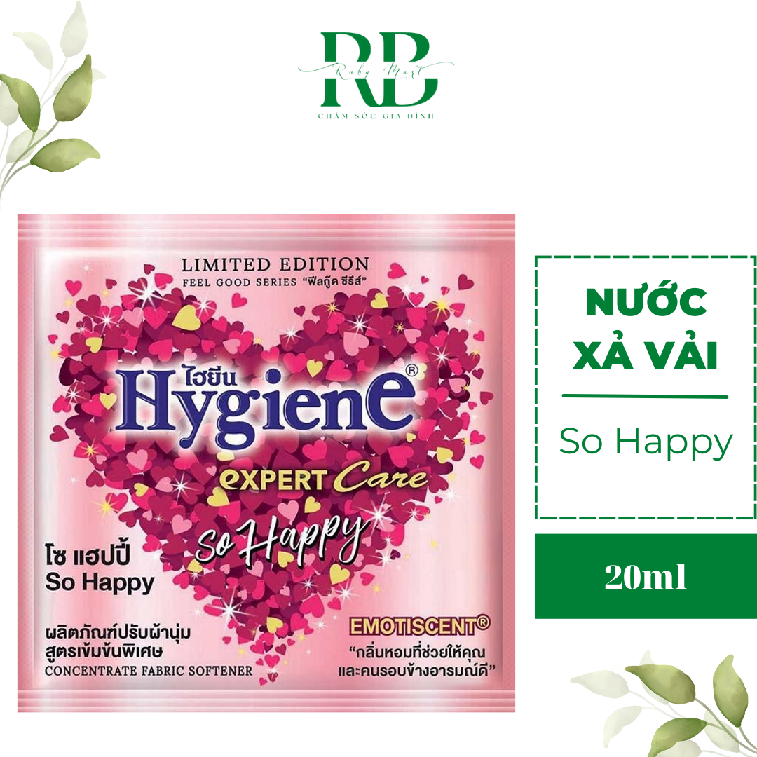 Nước Xả Vải Hygiene Thái Lan Đậm Đặc Thơm Lâu làm Mềm Vải Dùng Được Cho Quần Áo Trẻ Em Dây 12 Gói Được Chọn Màu