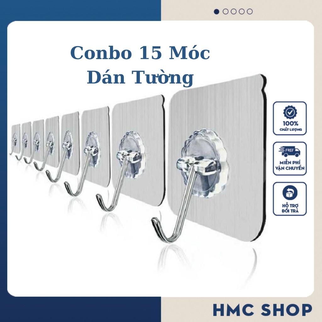 Combo 15 móc dính treo tường trong suốt siêu dính,móc treo đồ tiện dụng