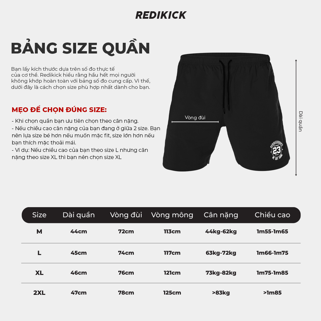 Quần short đùi thể thao Redikick WGG Shorts Q23019 Nhanh khô thoáng mát Tập Gym chơi Bóng Rổ Tennis Chạy Bộ