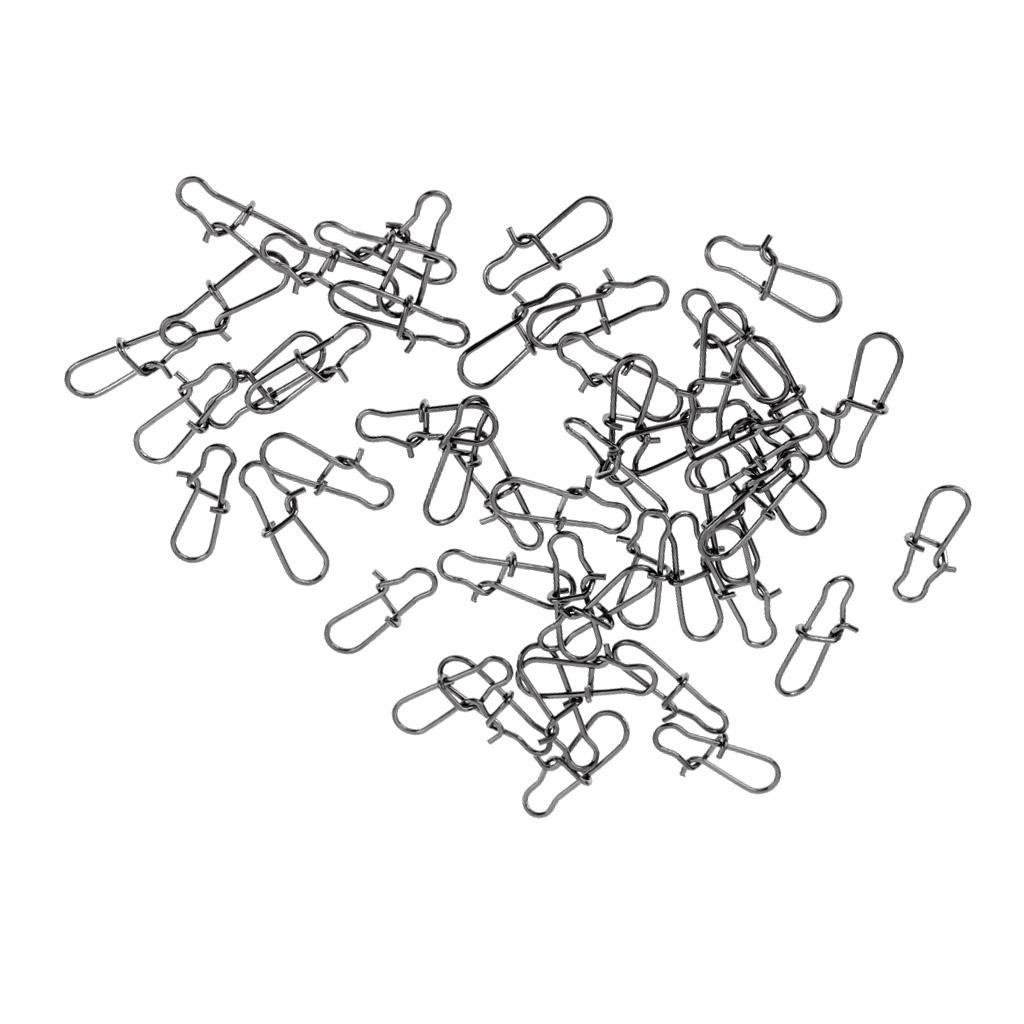 100Pcs Fishing Connector Snap Links For Swivels Clips Sea Rig Fishing Tackle