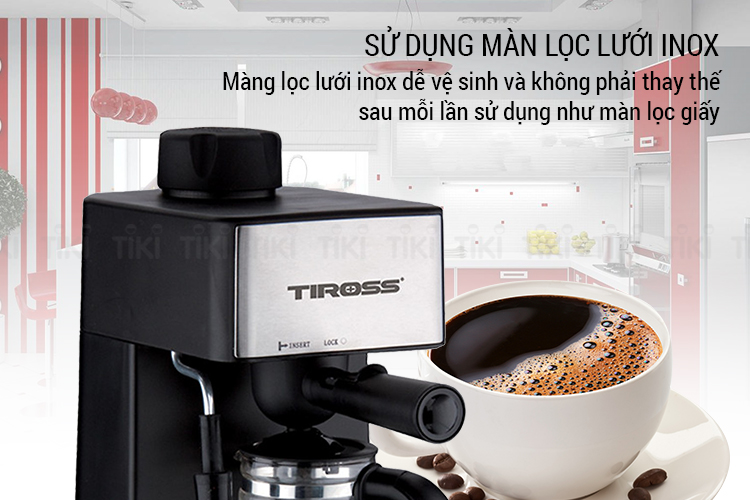 Máy Pha Cà Phê Espresso Tiross TS-621 (4 bar) - Hàng Chính Hãng