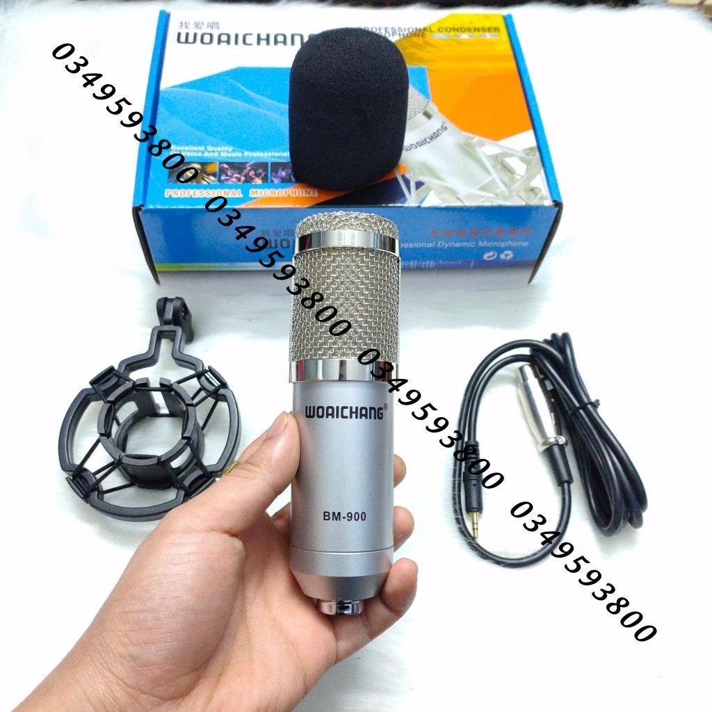 Mic thu âm waichang bm900 bạc, chuyên dụng cho các dòng sound card K10, K300, H9, V8 có bảo hành 6 tháng