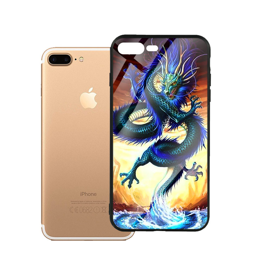 Ốp Lưng Kính Cường Lực cho điện thoại Iphone 7 Plus / 8 Plus - Dragon 08