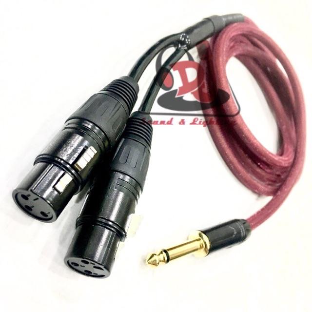 dây Jack 6 ly  ra 2 đầu Jack canon cái dài 2m, dây tín hiệu âm thanh, rắc chuyển 6ly sang canon