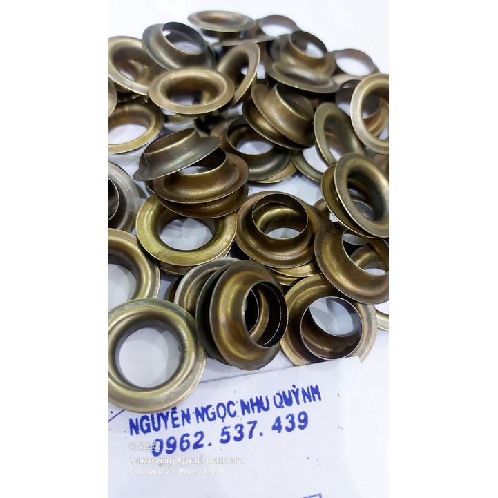 Khoen ore mắt cáo 16mm Bằng sắt xi màu ĐỒNG Khuy mắt cáo bấm bạt, túi giấy Túi 100 cái + 100 long đền