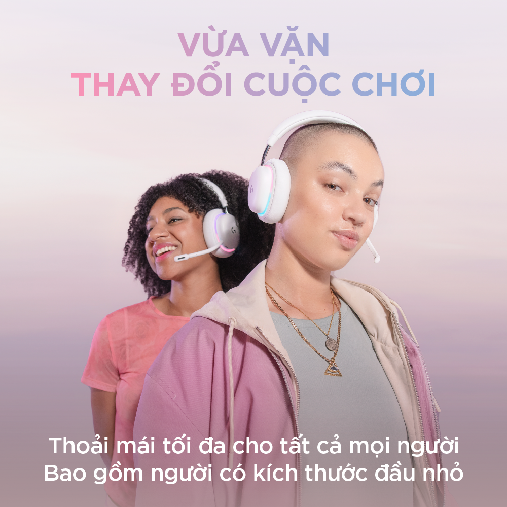Tai nghe gaming không dây Logitech G735 Bluetooth & Lightspeed, RGB, tương thích PC, Mac, sạc USB-C - Hàng Chính Hãng