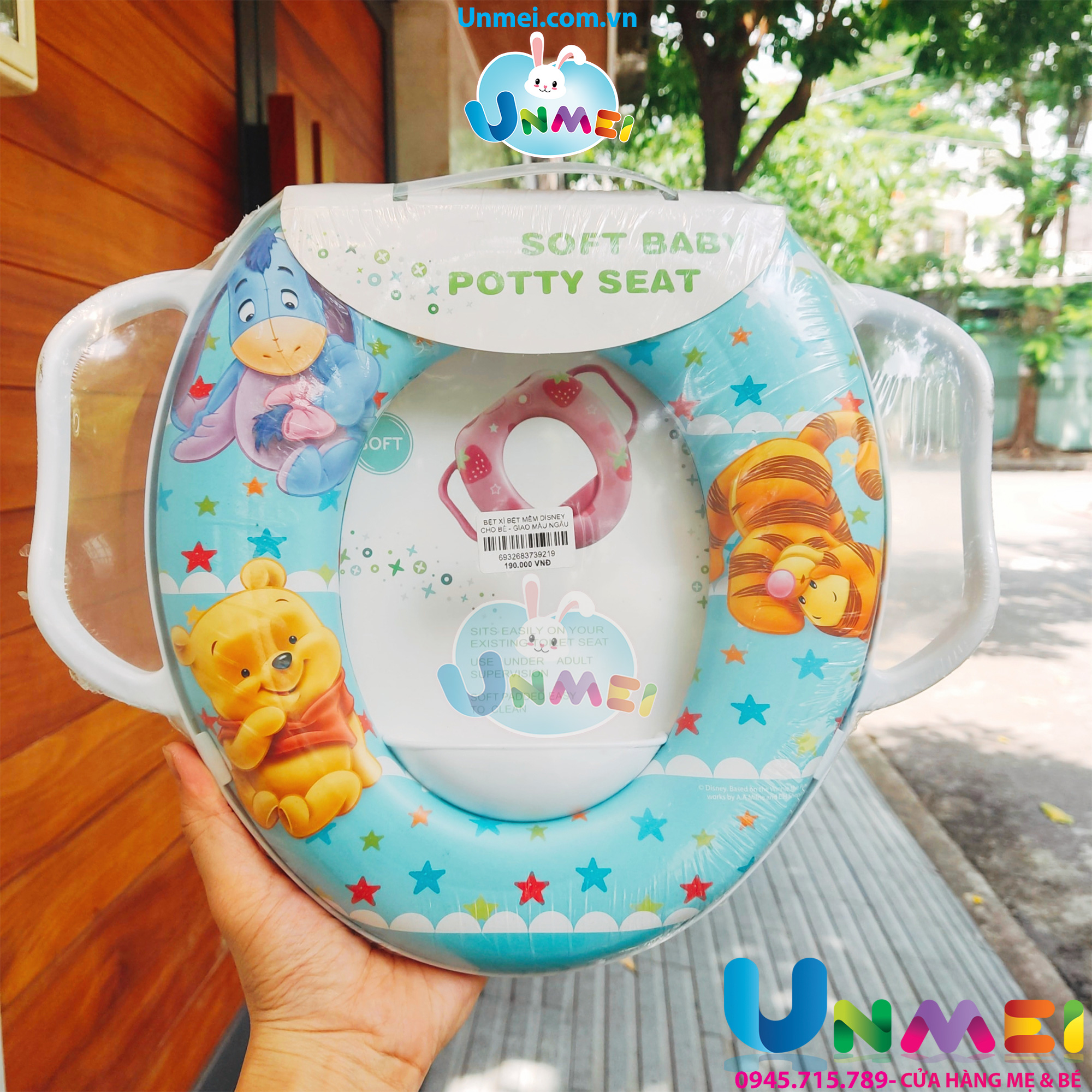 Lót Bồn Cầu - Bệ Toilet cho Bé - Tay Vịn An Toàn - Nhân Vật Hoạt Hình Có Đệm - màu sắc dễ thương (giao màu ngẫu nhiên)
