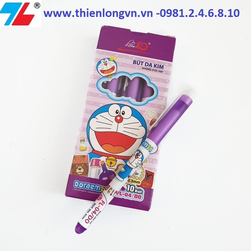 Hộp 10 cây bút lông kim Thiên Long FL-04/DO hộp màu tím