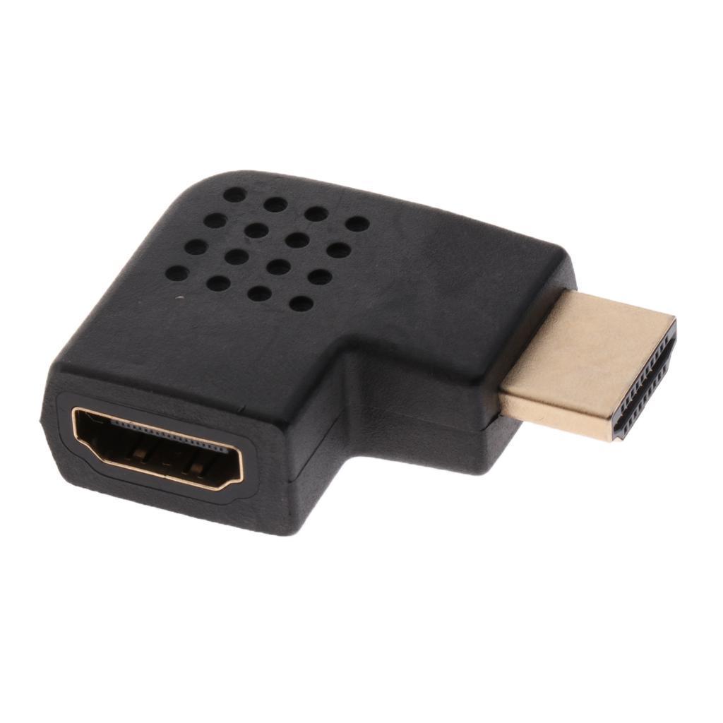 Port 90 Degree Male to Female Vertical Flat Adapter Black