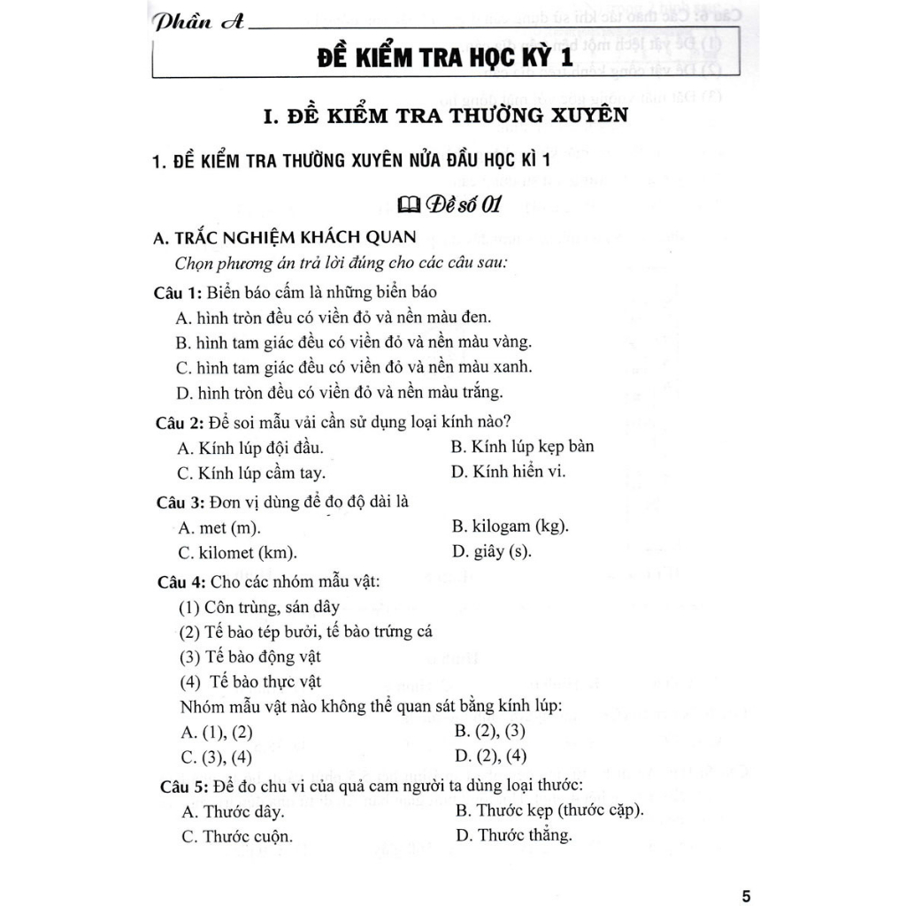 Sách - Đề Kiểm Tra Khoa Học Tự Nhiên 6 (Dùng Kèm SGK Kết Nối Tri Thức Với Cuộc Sống) (HA)