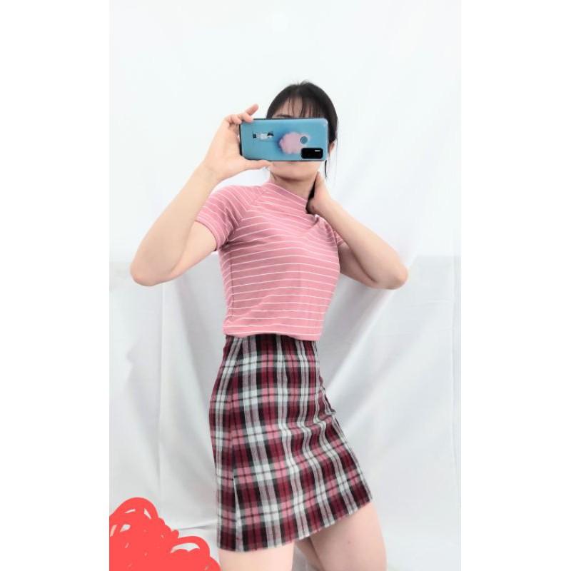 Youth22 Chân váy dáng A, lưng cao