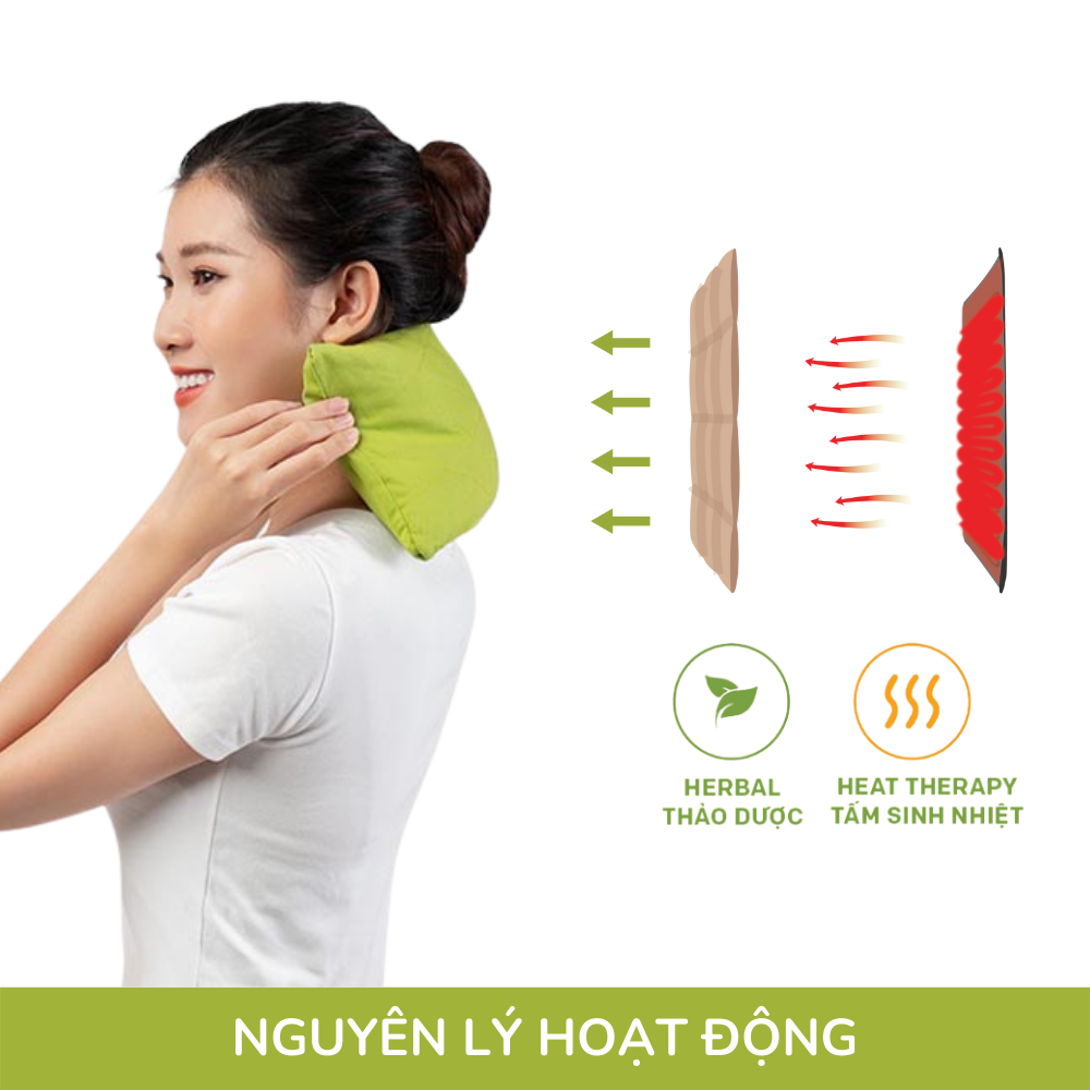 Gối Chườm Nóng Thảo Dược Hapaku - Làm Nóng Bằng Điện