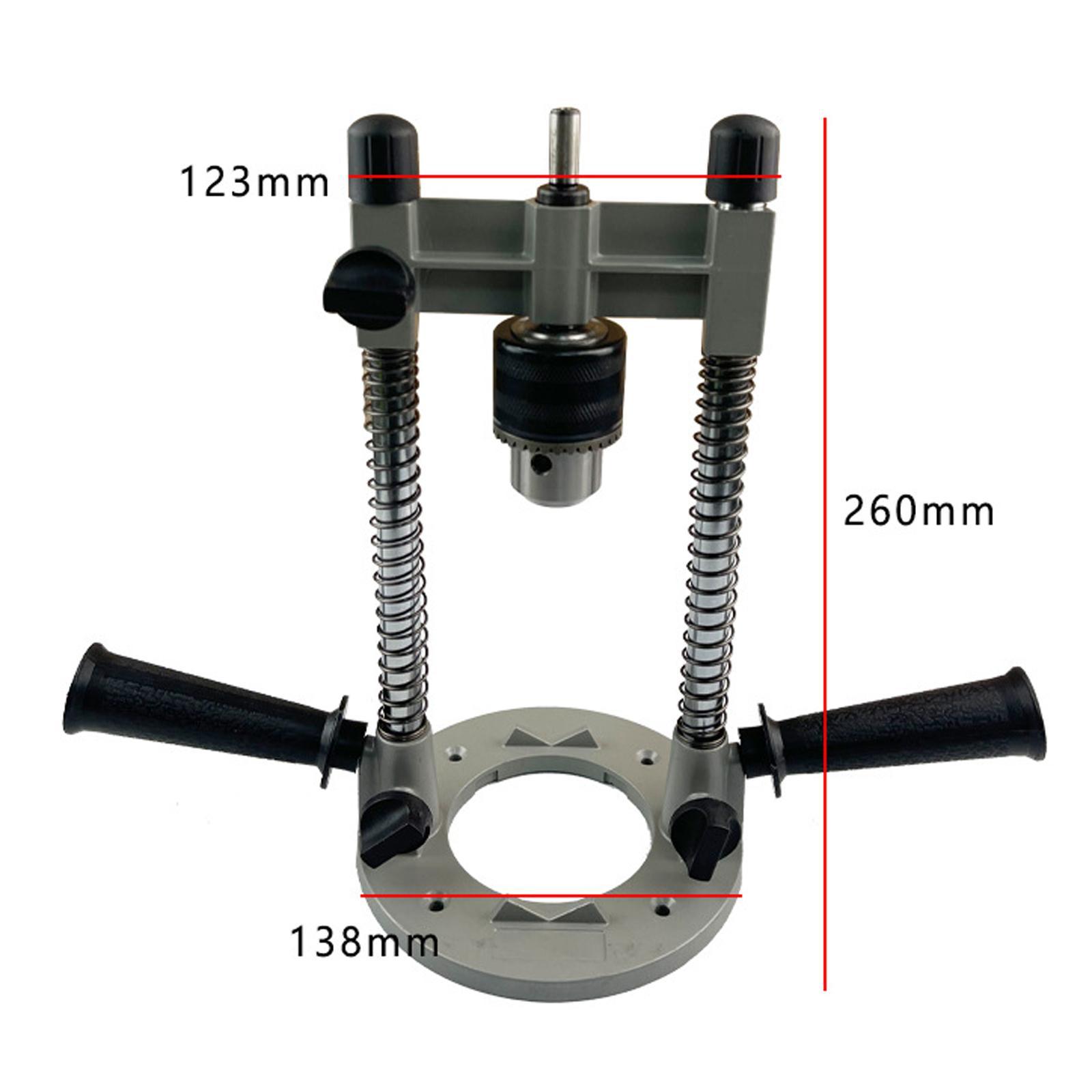 Drill Press Stand, Multi Angle Drill Guide Attachment with 8mm Chuck, Adjustable Angle Drill Holder for 1/2in 1/4in or 3/8in Drills