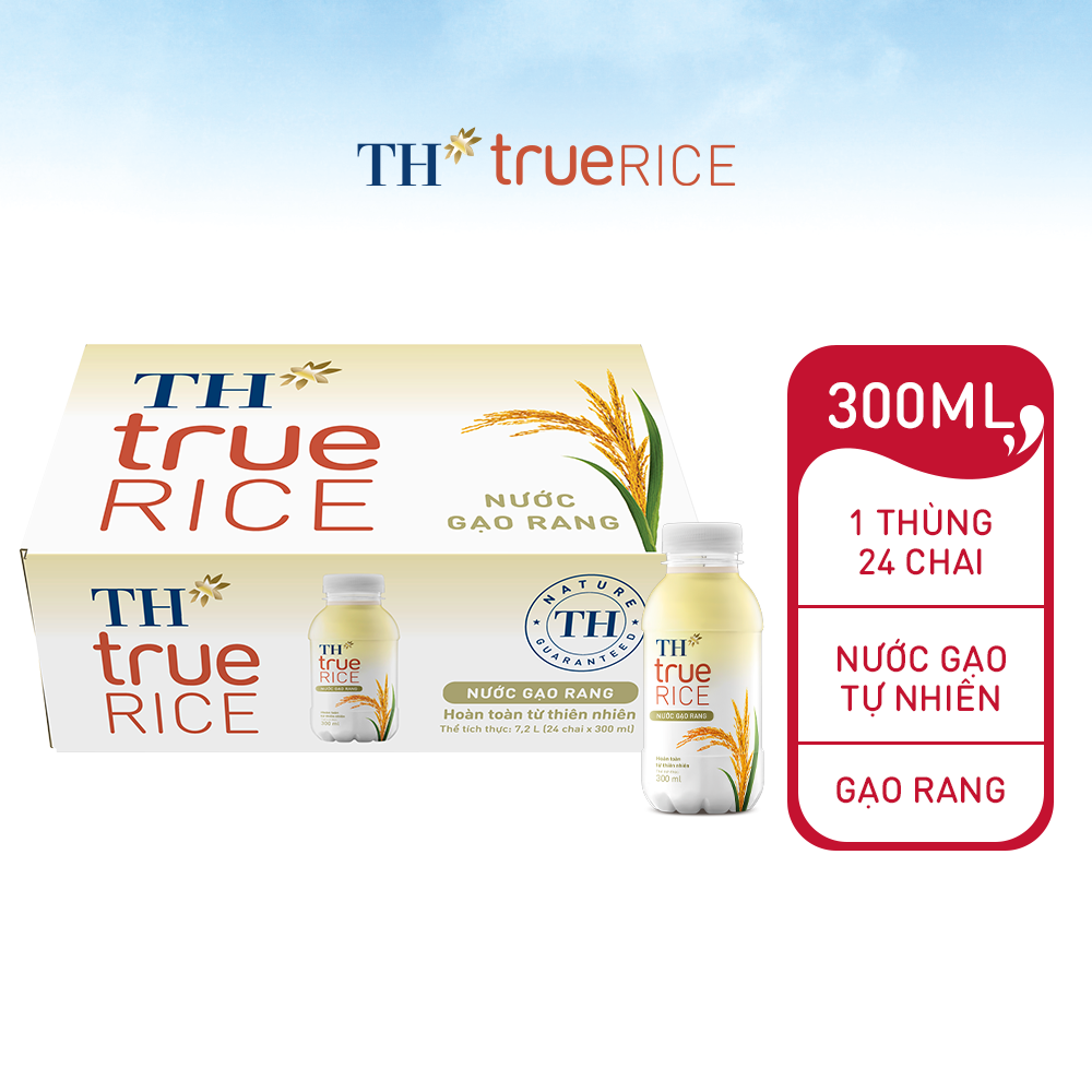 Thùng 24 chai nước gạo rang TH True Rice 300ml (300ml x 24)