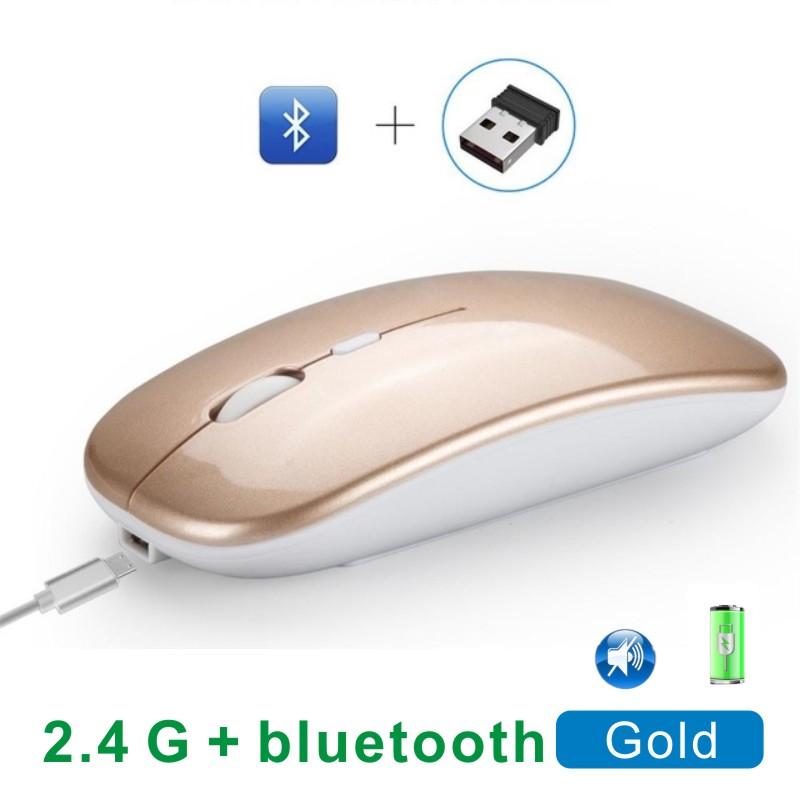 Chuột Không Dây Bluetooth Sạc Chuột Ergonomic Im Lặng USB Hai Chế Độ Chơi Game Mause Cho MacBook Xiaomi Mi PC Máy Tính Laptop