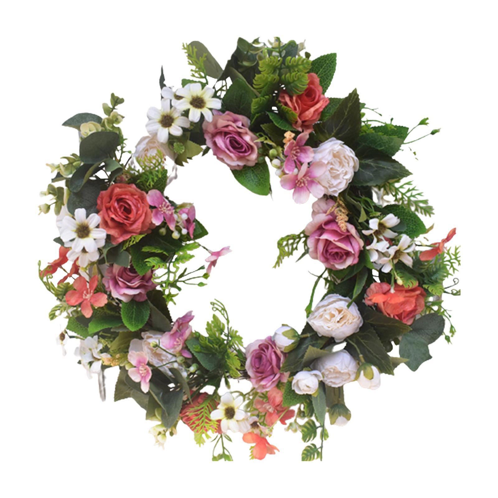 Artificial Artificial Flower Wreath 45cm Simulation Rose Wedding Decor