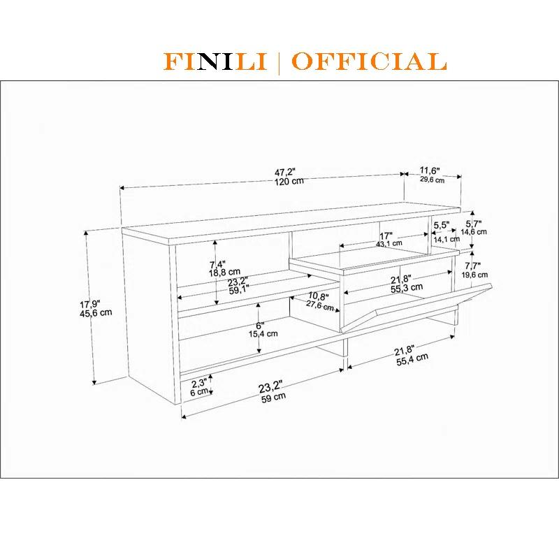 Kệ tủ tivi để sàn sang trọng gỗ công nghiệp FINILI13 thiết kế hiện đại nhiều màu sắc FNLO44356