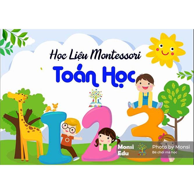 montessori - Bộ toán học F11 - Học liệu dính dán - Matching Book