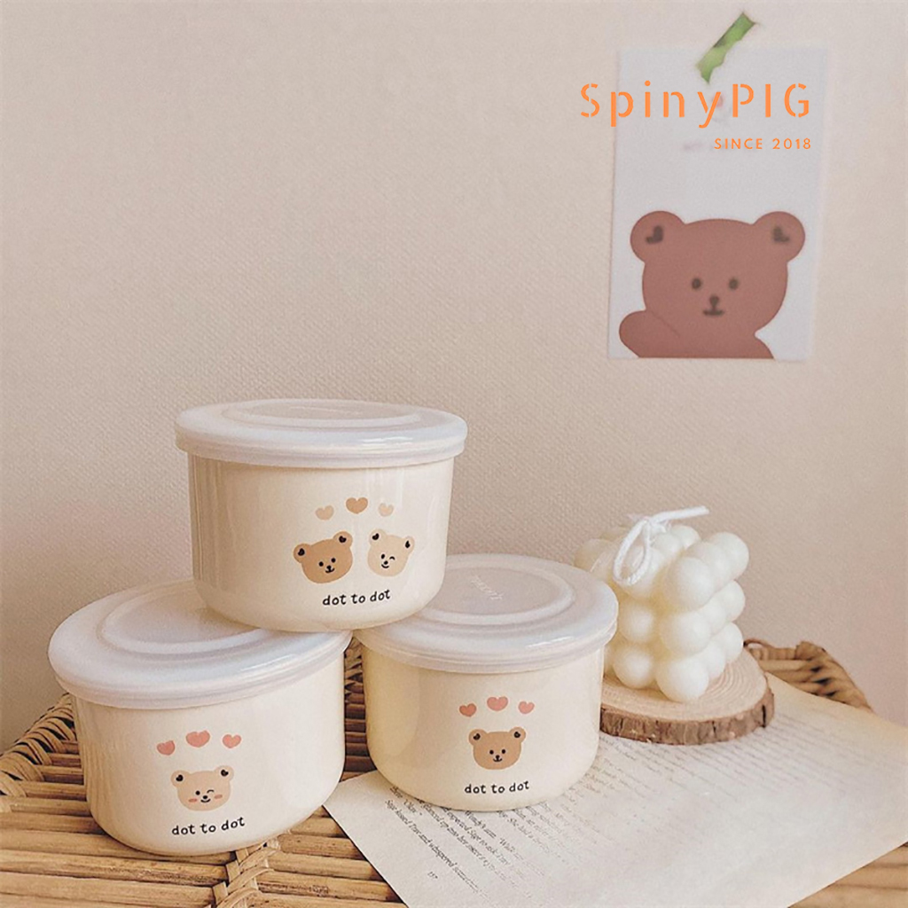 Bát ăn dặm cho bé style Hàn Quốc có nắp chất liệu sứ cao cấp không chứa BPA an toàn cho sức khoẻ của bé