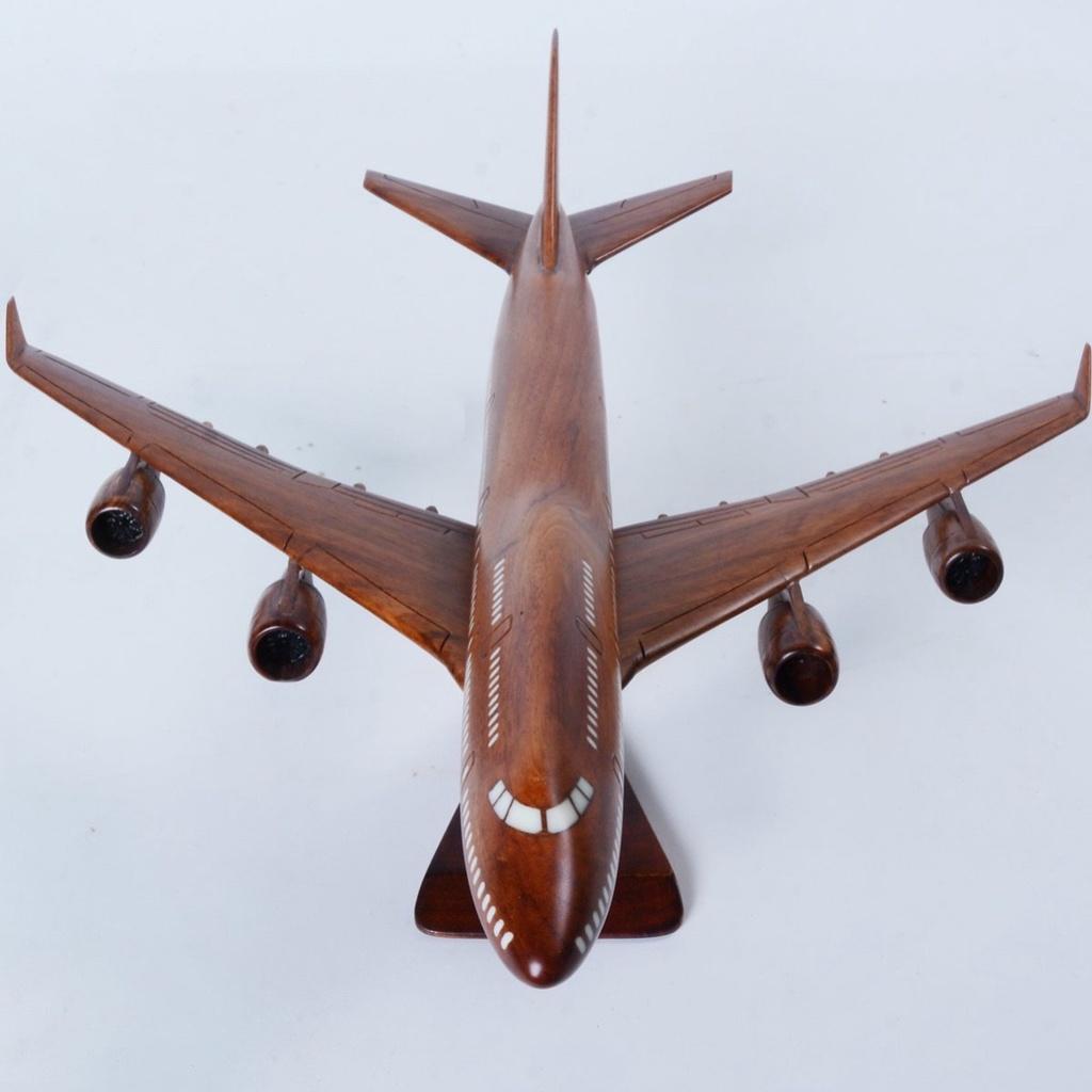 Máy bay mô hình, mô hình máy bay BOEING 747 hàng chất lượng cao, handmade 100% từ gỗ tự nhiên kích thước 46x51x25 cm