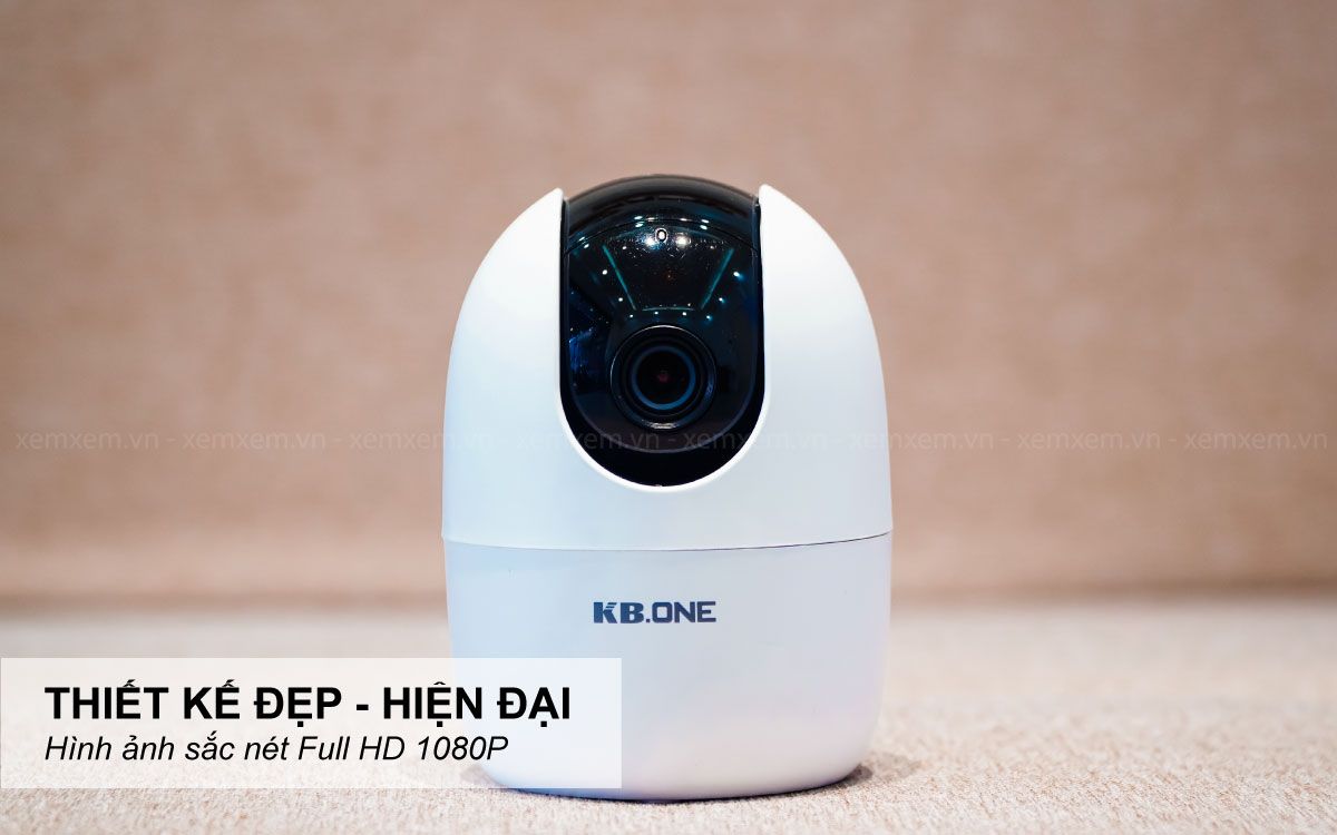 Camera WIFI Xoay 360 KBONE KN-H21P Tự Phát WiFi, Âm Thanh Đàm Thoại Giọng Nói 2.0Mp Full HD,Hồng Ngoại- Chính Hãng