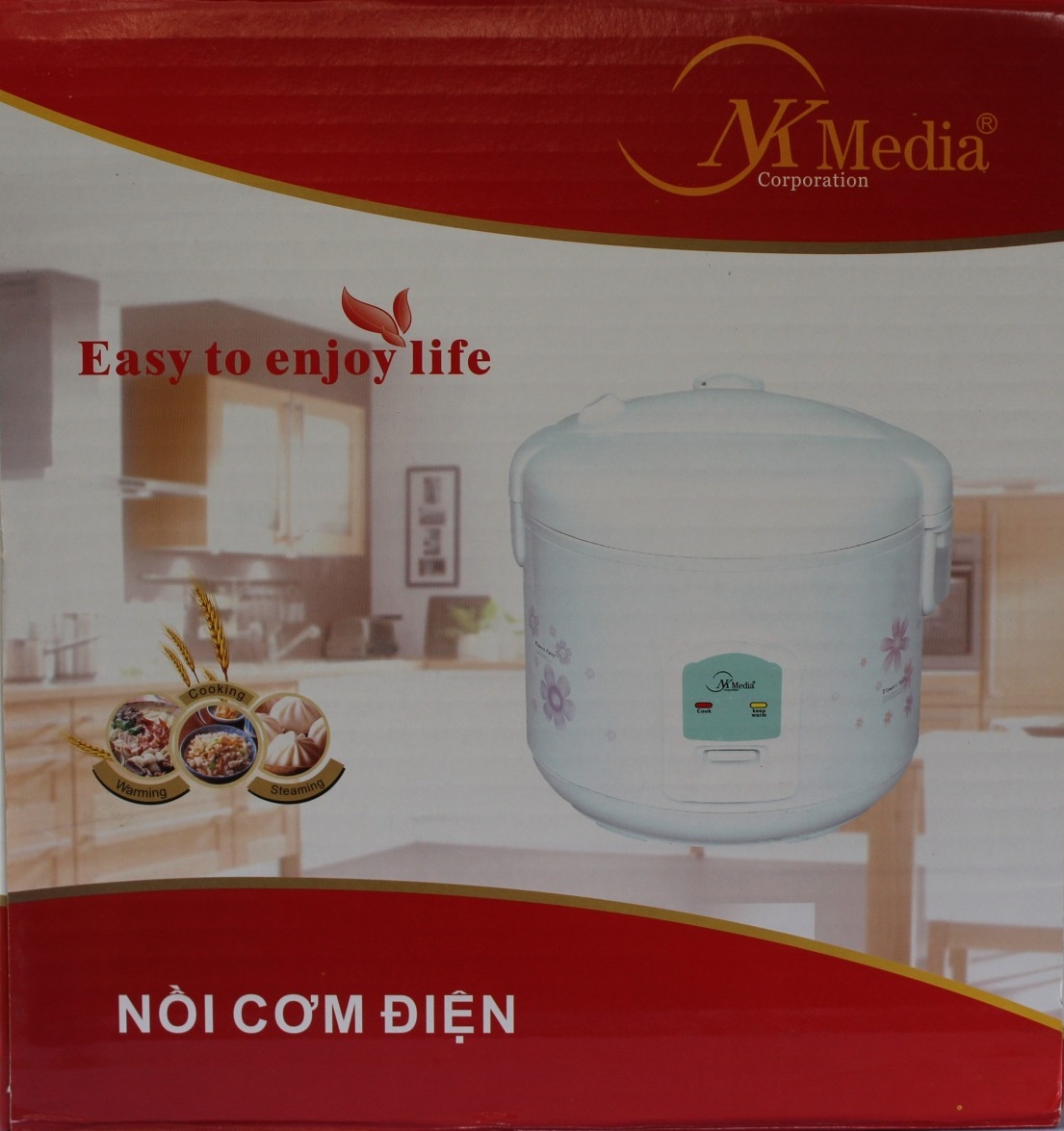 Nồi Cơm Điện Tự Động Nắp Gài NK Media MD-03 (1 lít) - Màu Ngẫu Nhiên - Chính Hãng